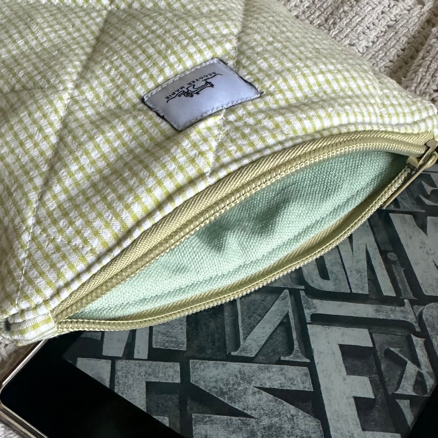 Green Checkered Kindle Case