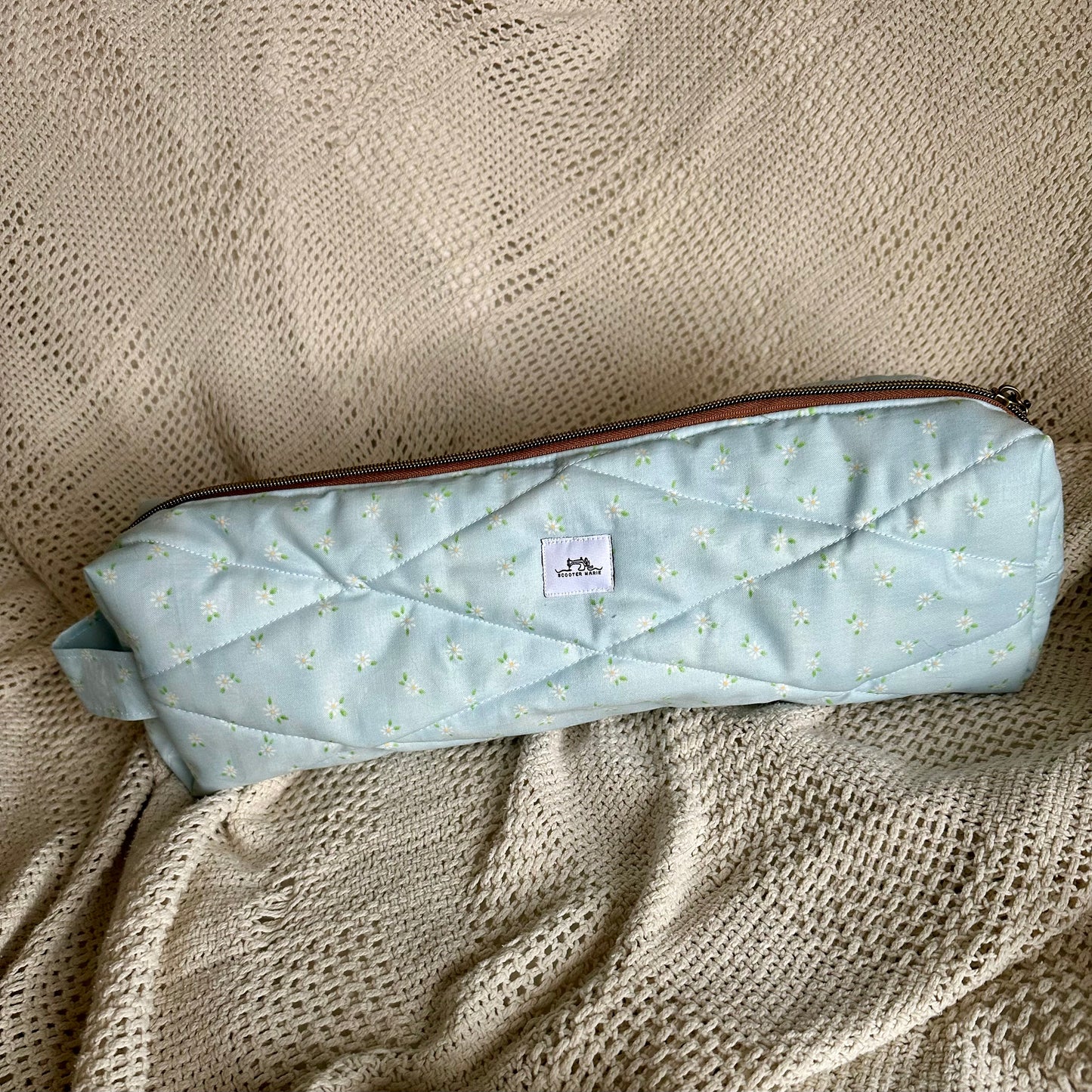 Blue Floral Hair Tools Bag