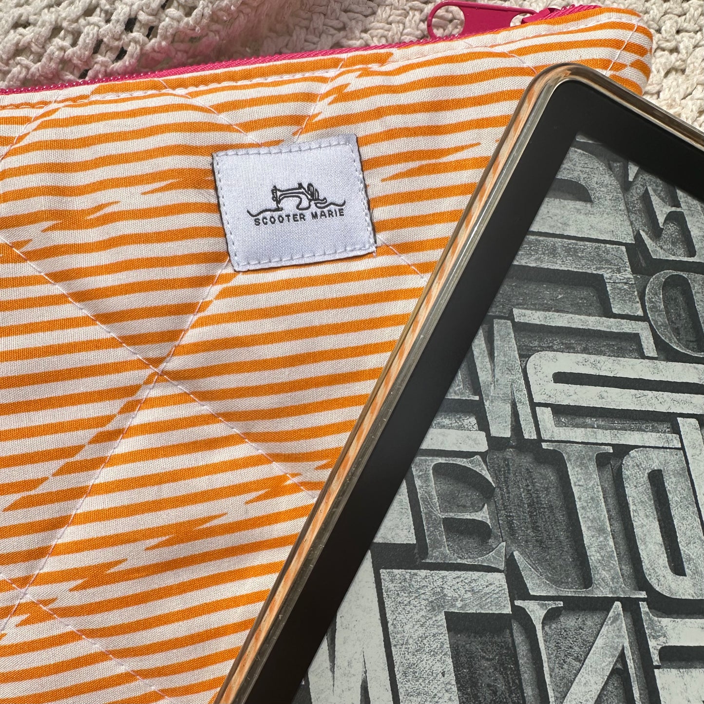 Groovy Orange Stripes Kindle Sleeve