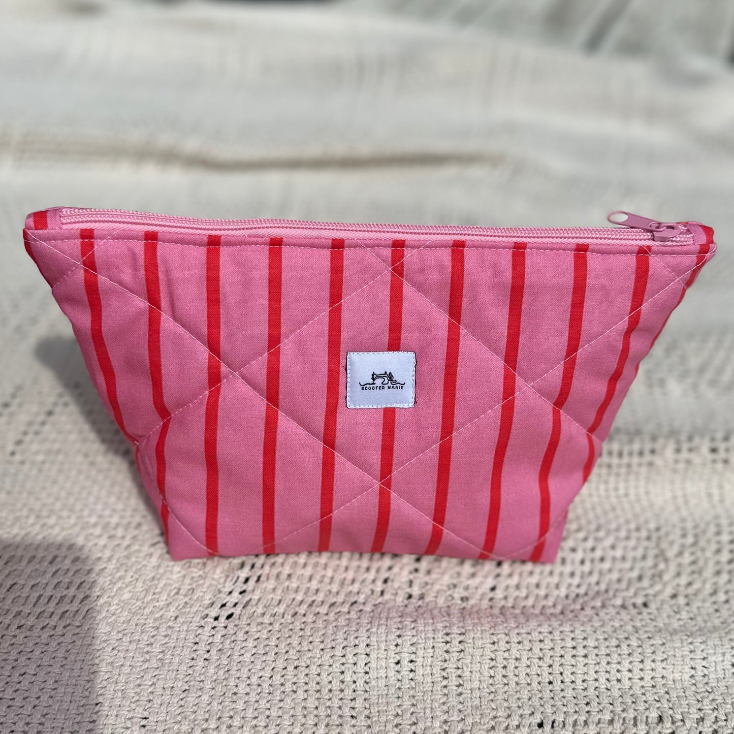 Pink and Red Candy Stripe Pouch
