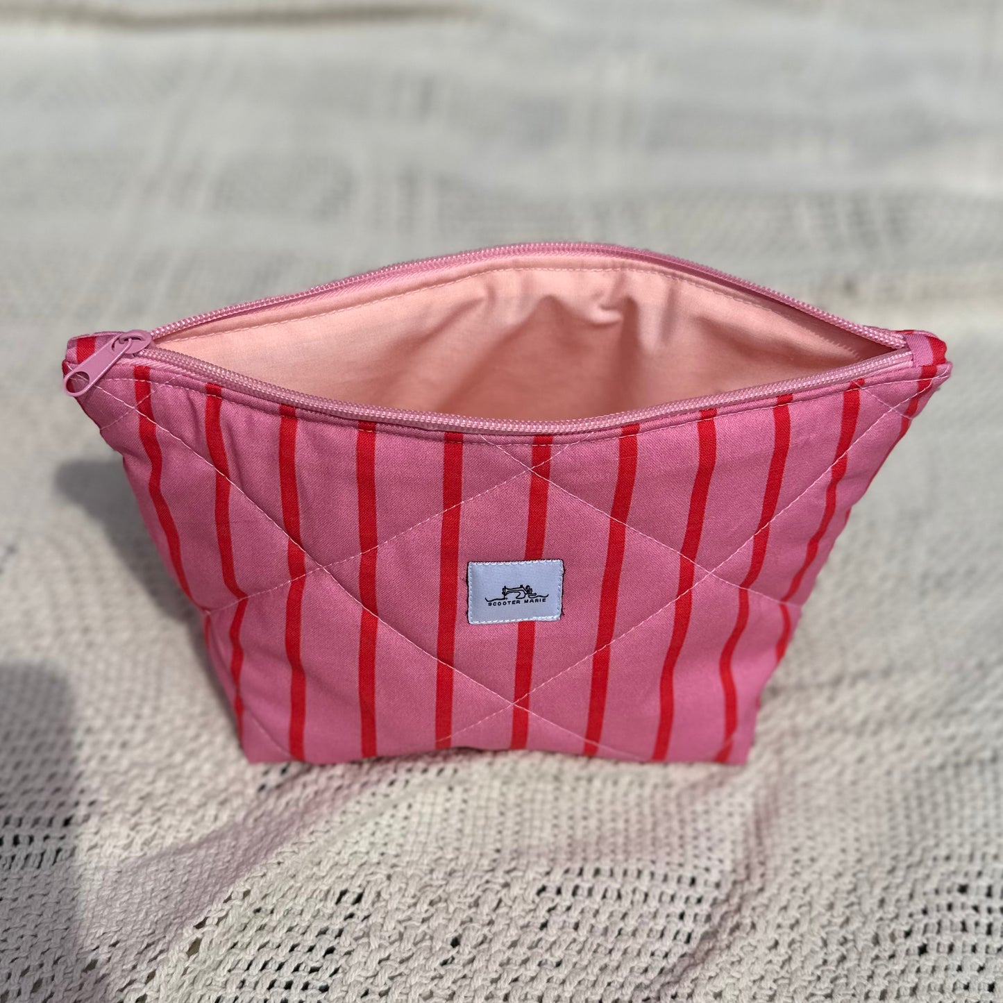 Pink and Red Candy Stripe Pouch