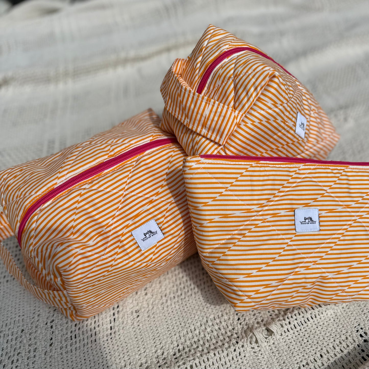 Groovy Orange Stripes Pouch