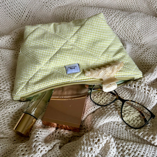 Green Checkered Pouch