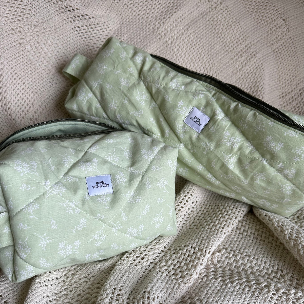 Green Floral Hair Tools Bag