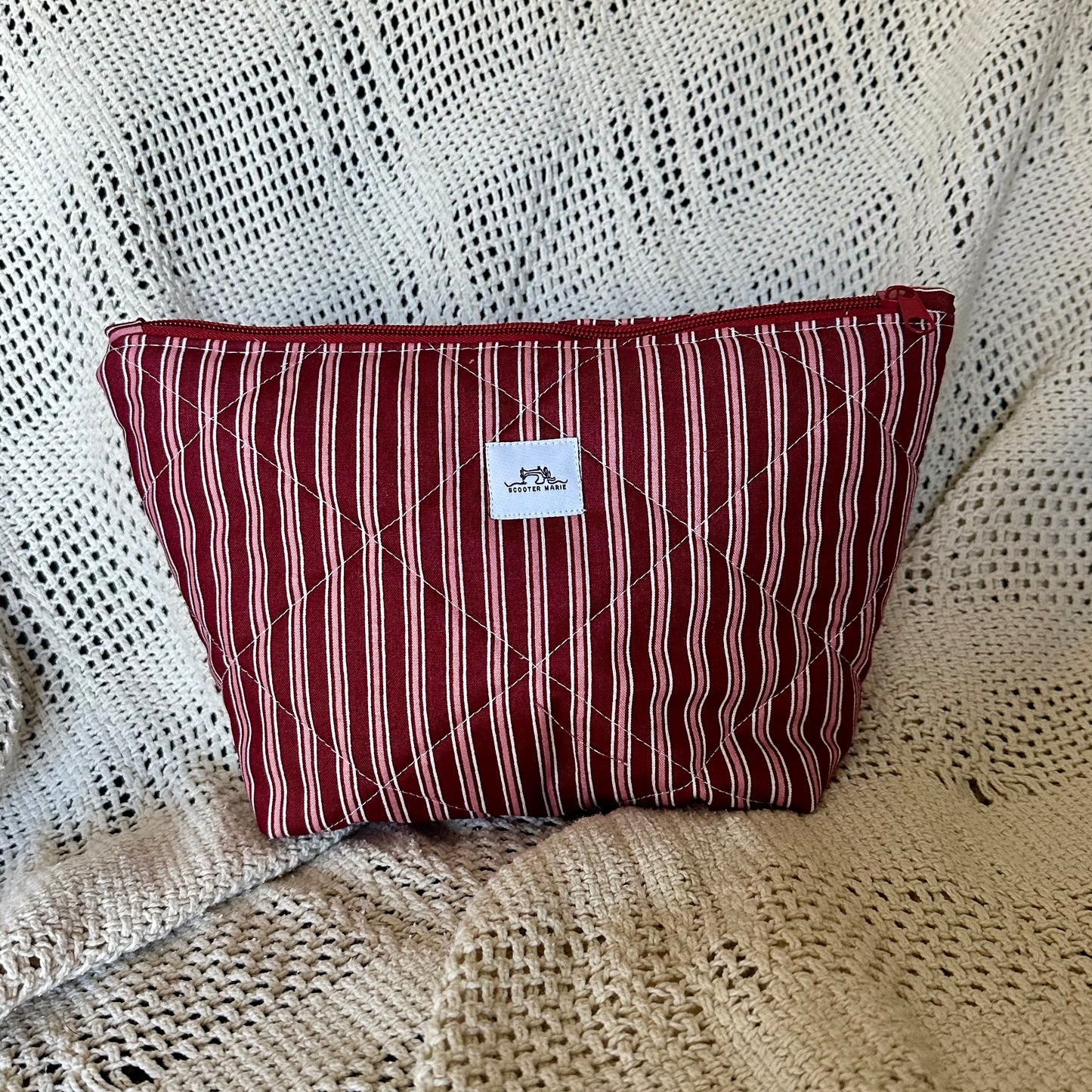 Burgundy Stripes Pouch