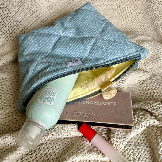 Blue and White Pouch