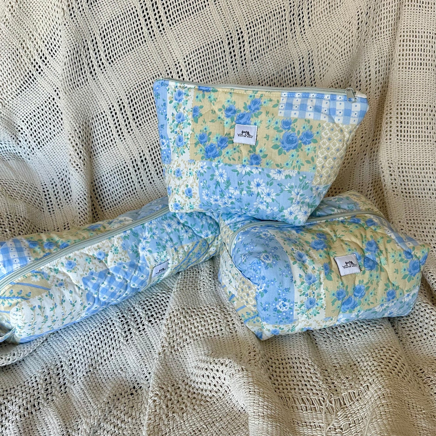 Blue Quilted Hair Tools Bag