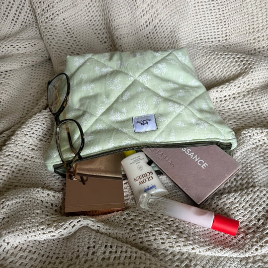 Green Floral Pouch