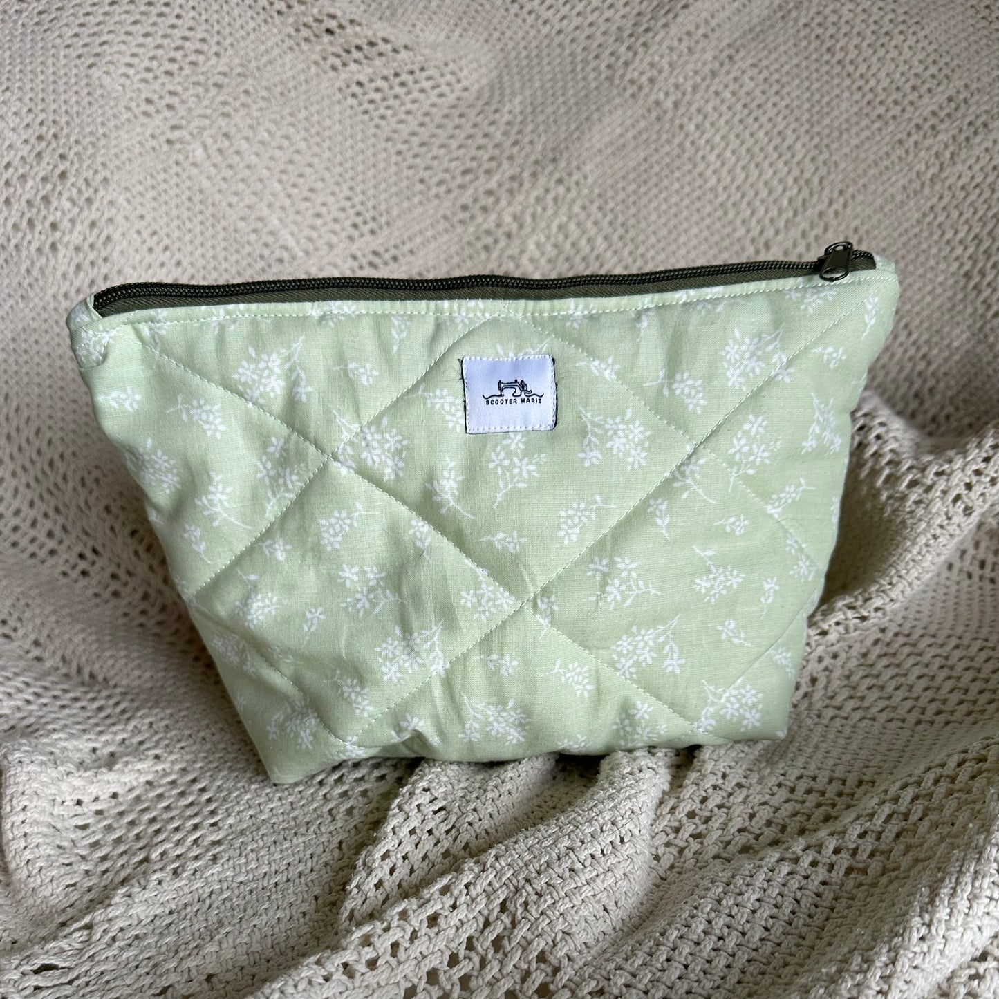 Green Floral Pouch