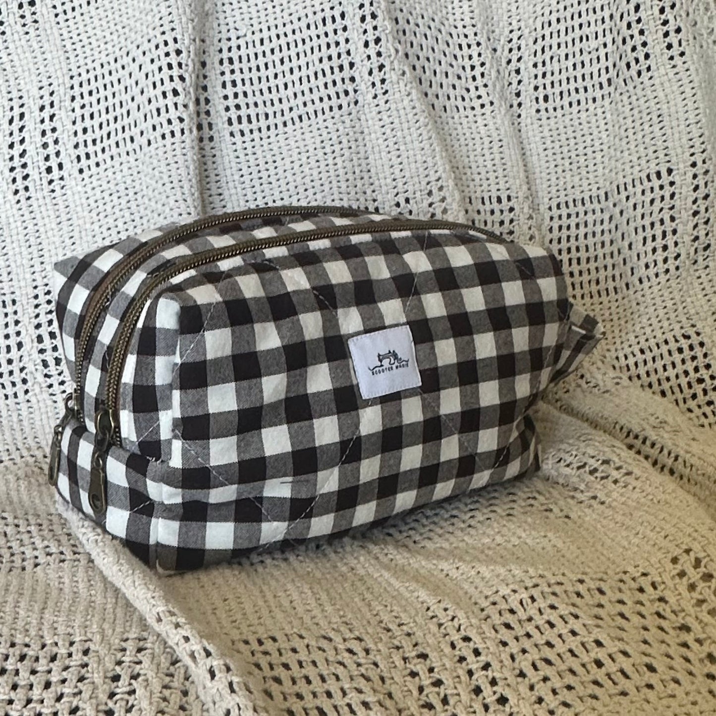 Brown Gingham Diaper Bag