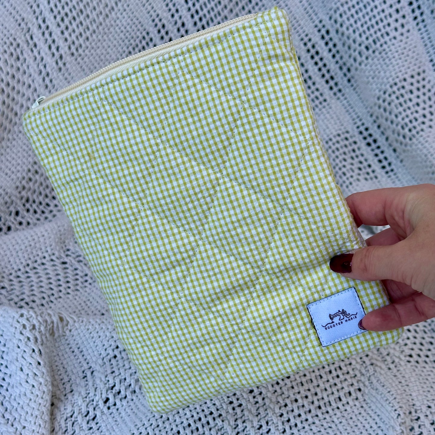 Green Gingham Kindle Sleeve