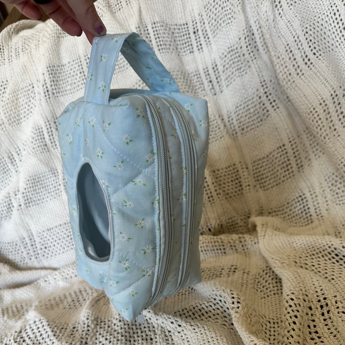 Blue Floral Diaper Bag