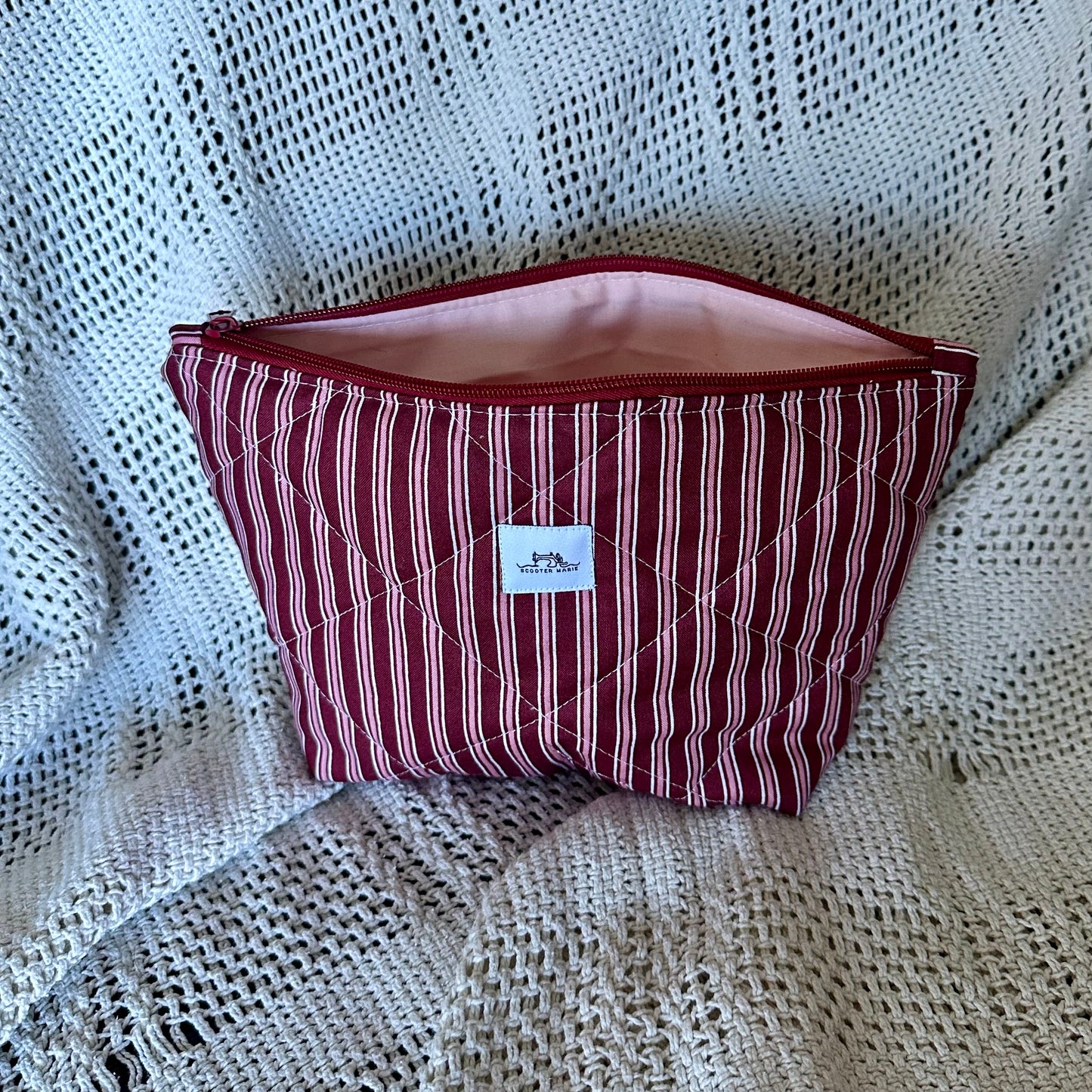 Burgundy Stripes Pouch