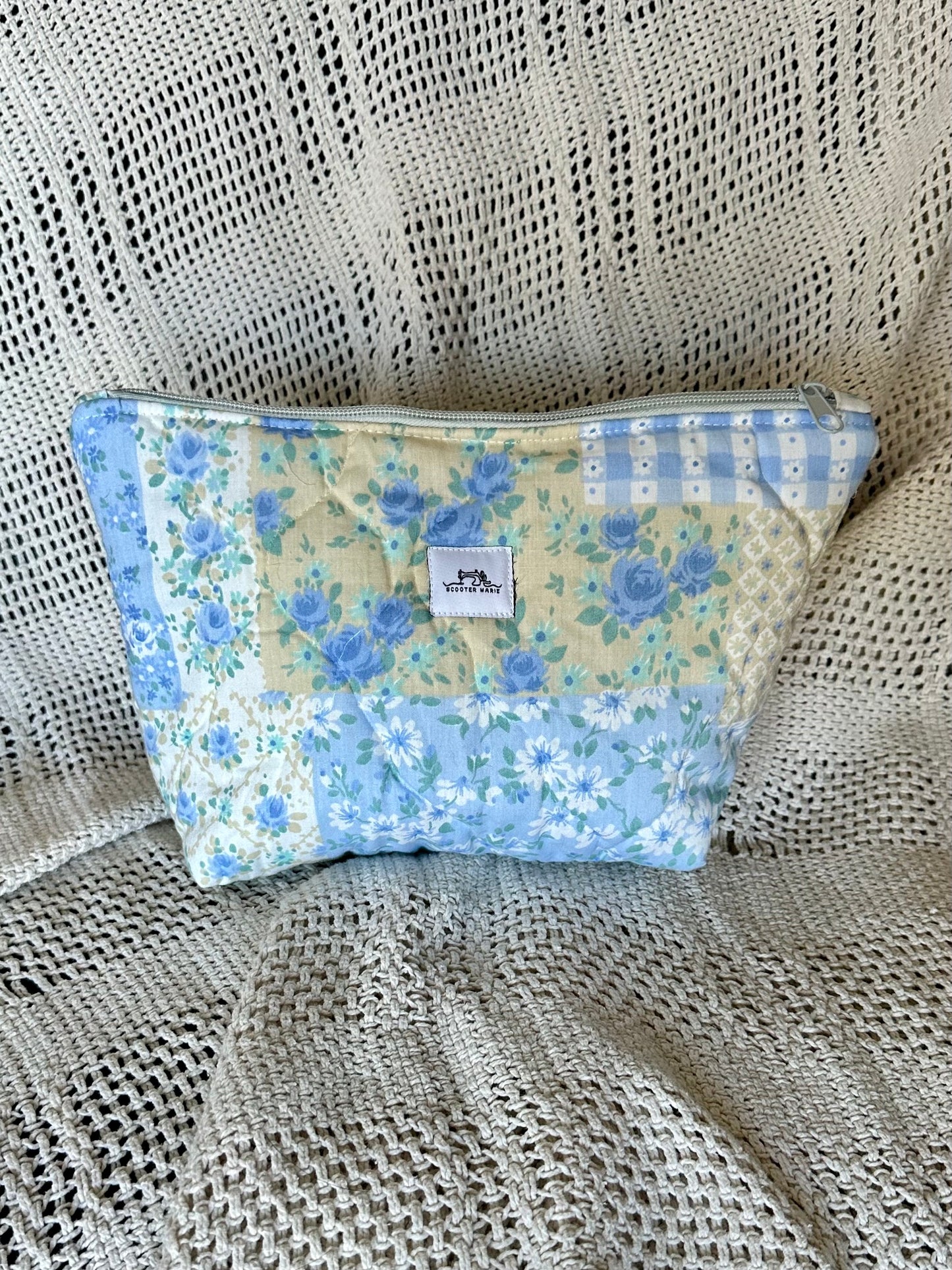Blue Quilted Pouch