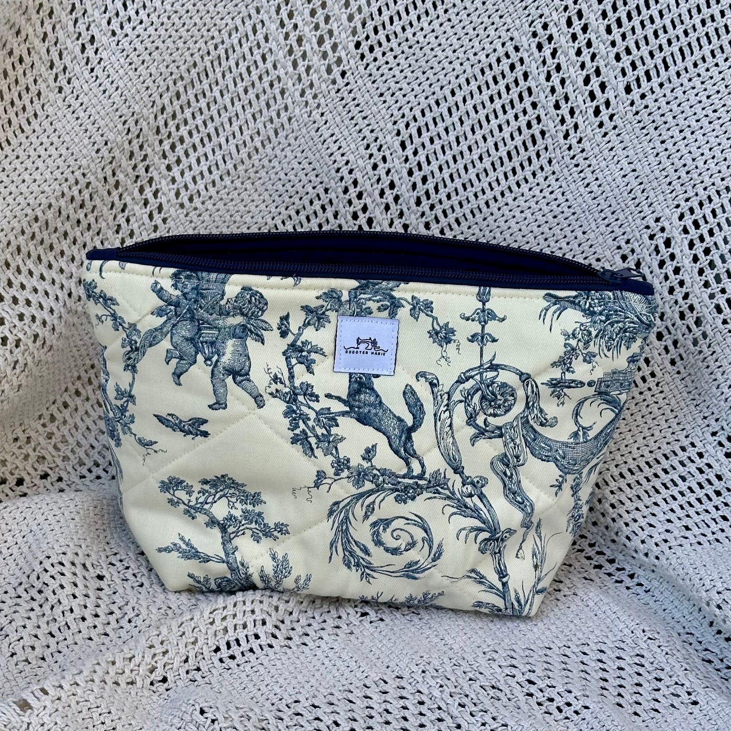 Blue Toile Pouch