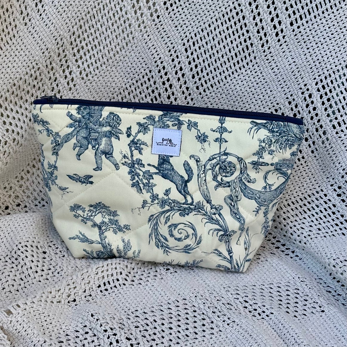 Blue Toile Pouch