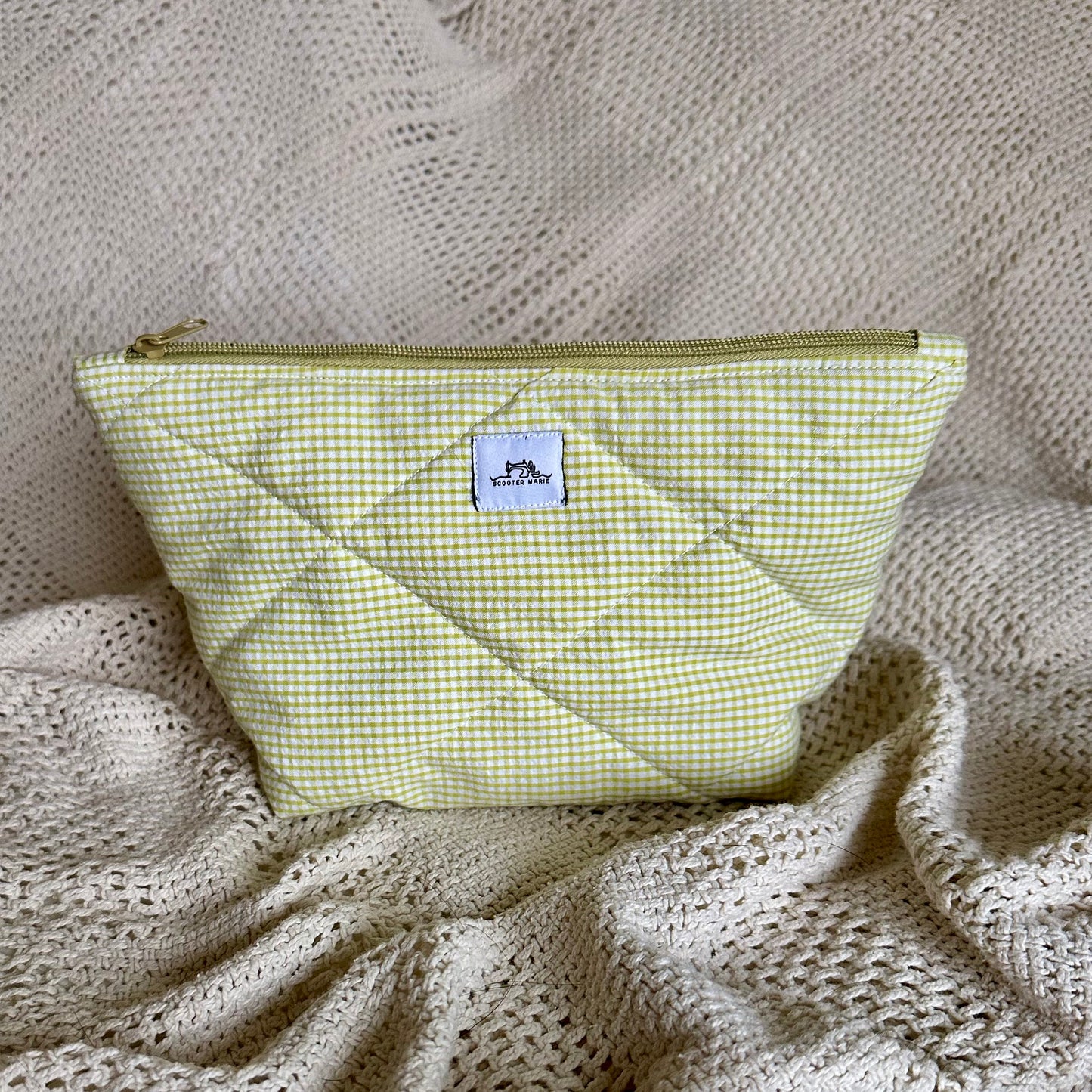 Green Checkered Pouch