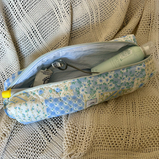 Blue Quilted Hair Tools Bag
