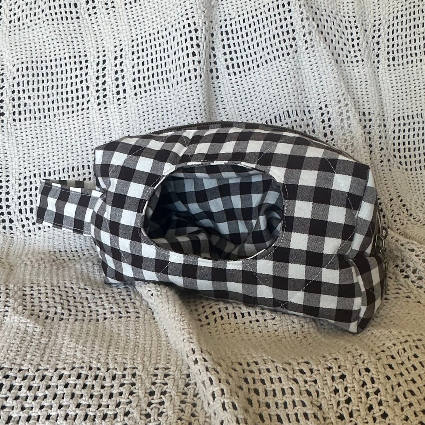 Brown Gingham Diaper Bag