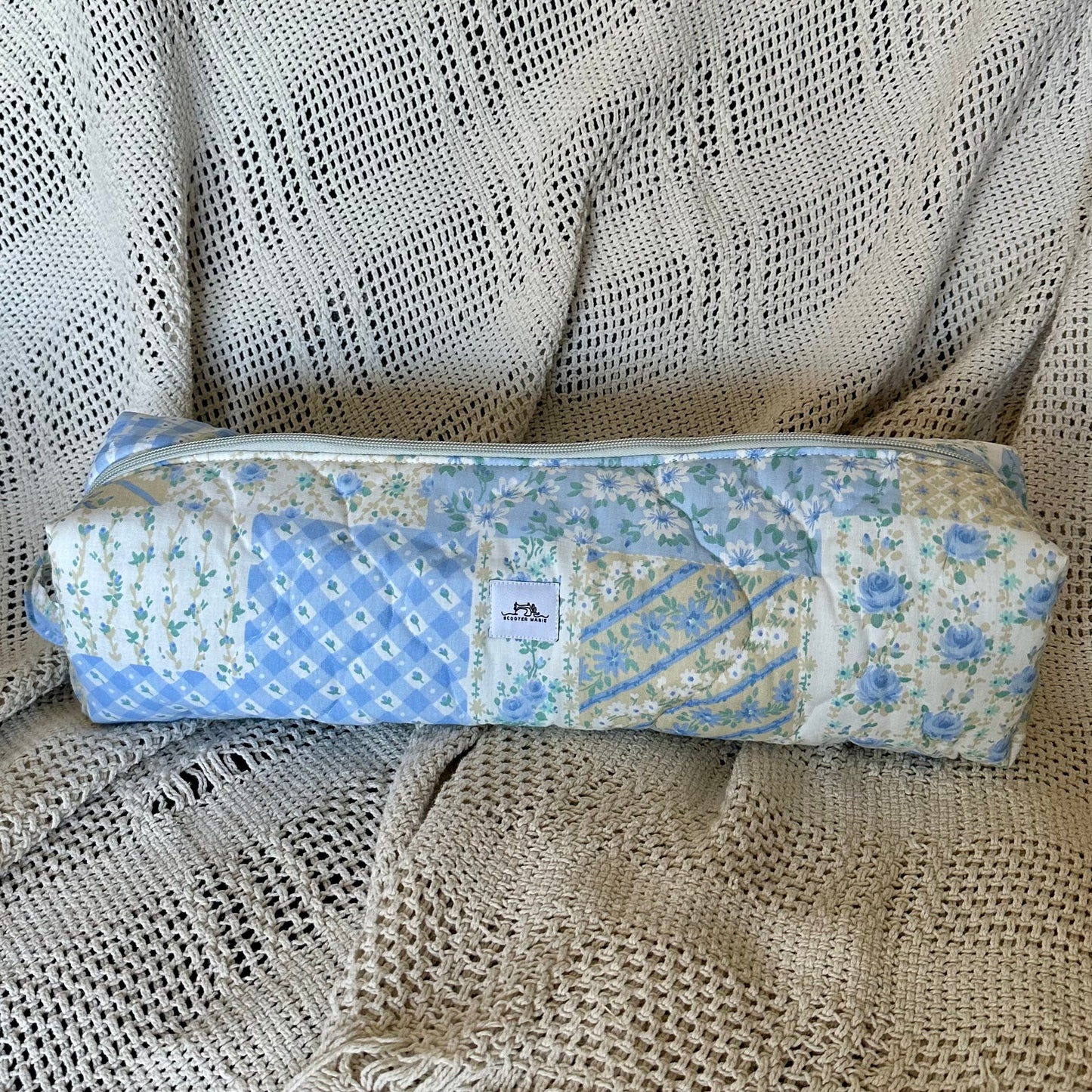 Blue Quilted Hair Tools Bag