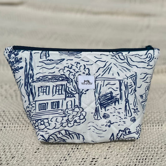 Coastal Toile Pouch